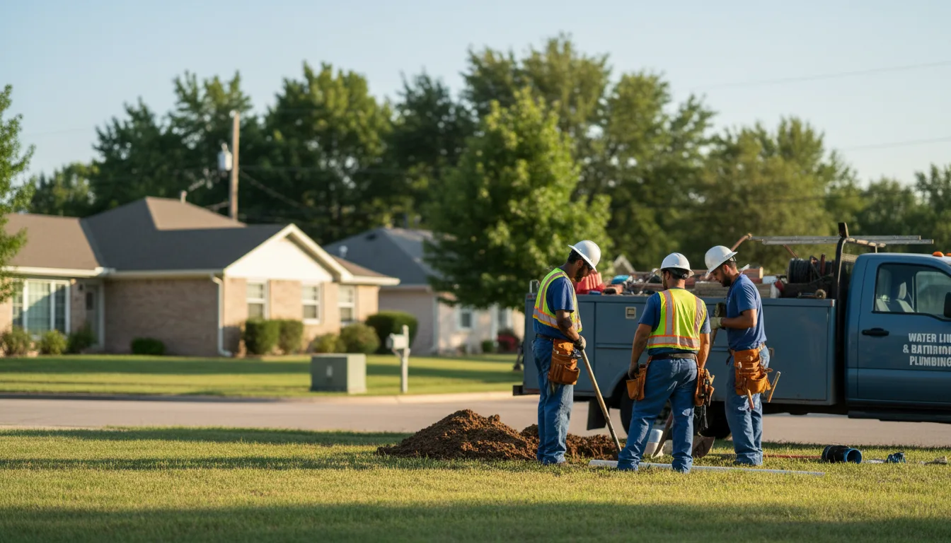 Residential water line and bathroom plumbing service in Cherokee, KS